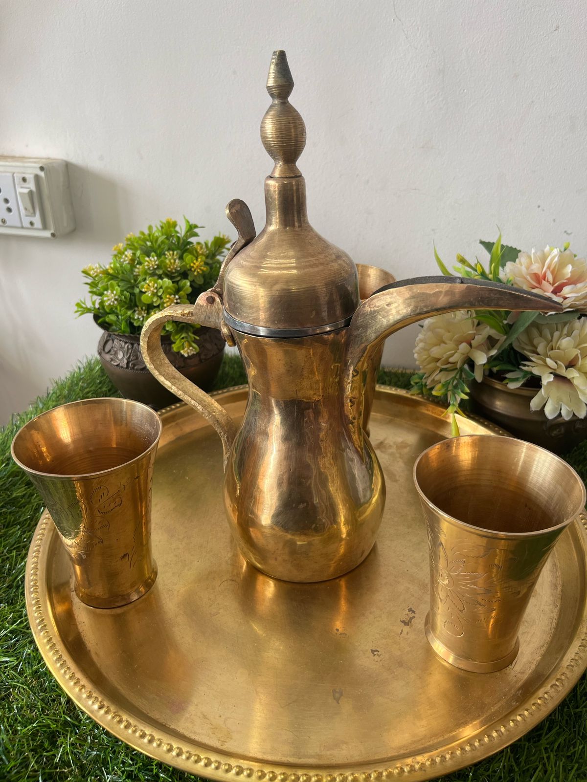 Antique Brass Refreshment Set