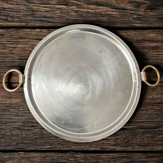Antique Brass Tawa | Pital Traditional Cooking Tawa with Kalai