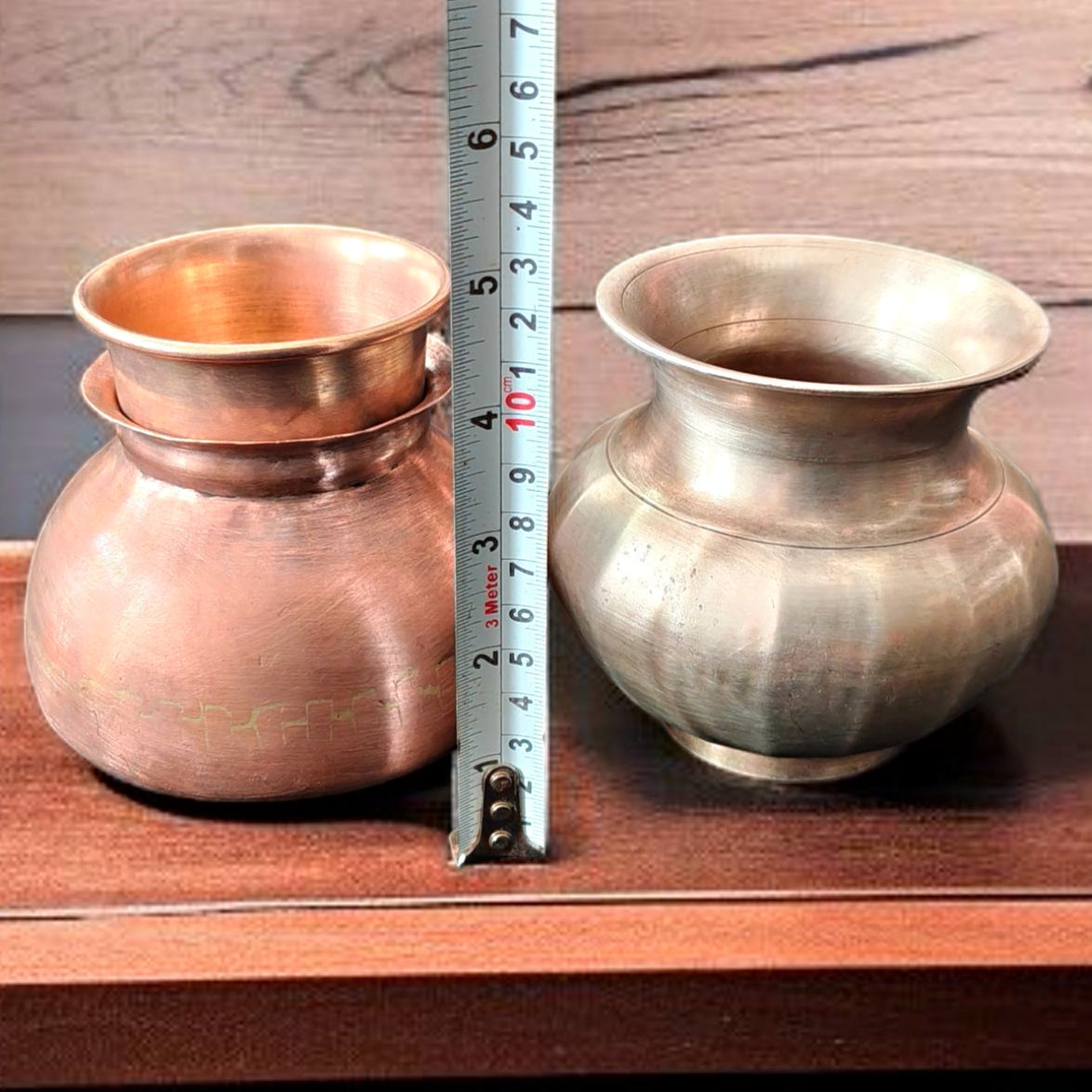 Antique Copper & Bronze Kalash with Pyala | Traditional Kitchen Items