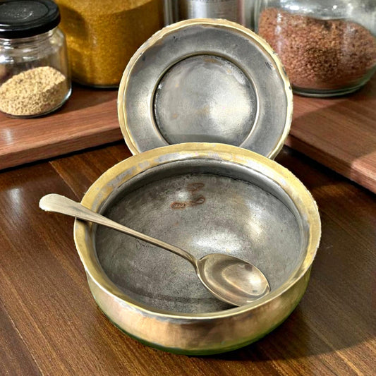 Antique Brass Cooking Bowl | Traditional Kitchen & Dining Utensil