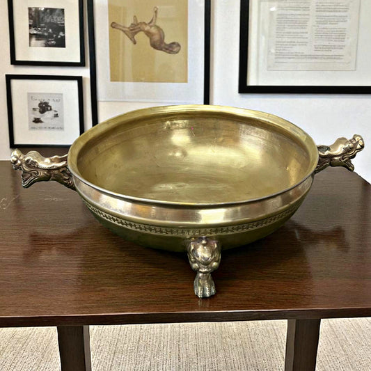 Antique Brass Dragon Urli | Pital Traditional Decor Urli