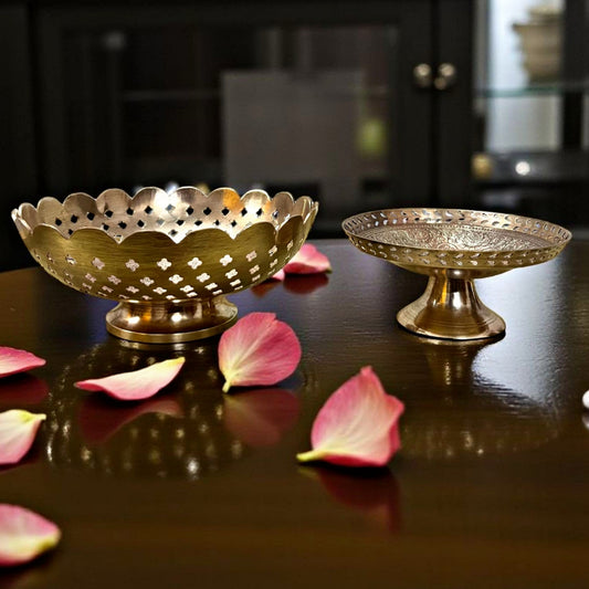 Antique Brass Serving Bowl in Pair | Traditional Tableware & Home Décor