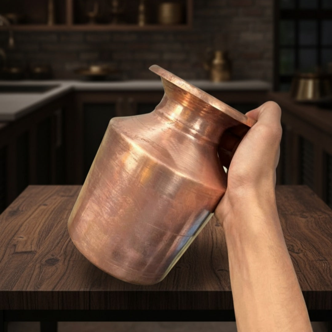 1972 Antique Copper Kalash Pair | Traditional Home Décor & Collectible Set