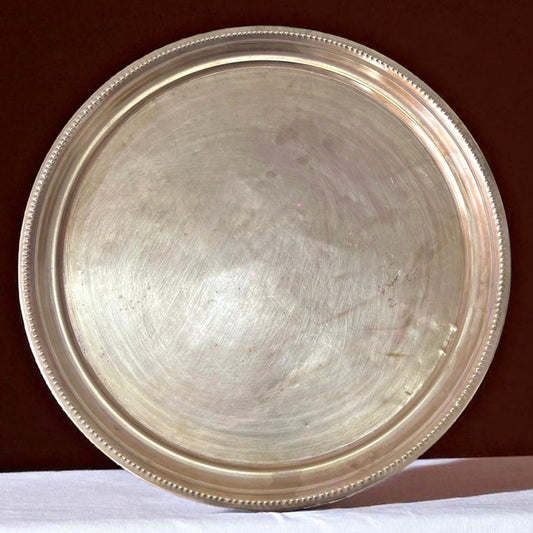 Antique Brass Large Plate | Pital Serving Thali for Traditional Use