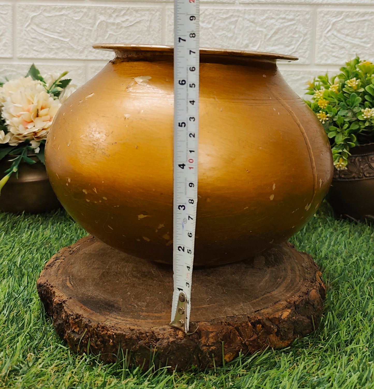 Antique Brass Cooking Bowl - Rare Shaped