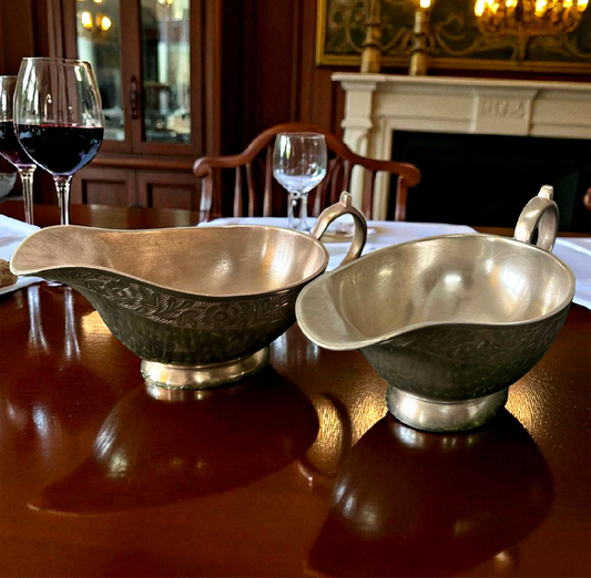 Antique Brass Gravy Boats in Pair from AI | Pital Traditional Serving Vessels