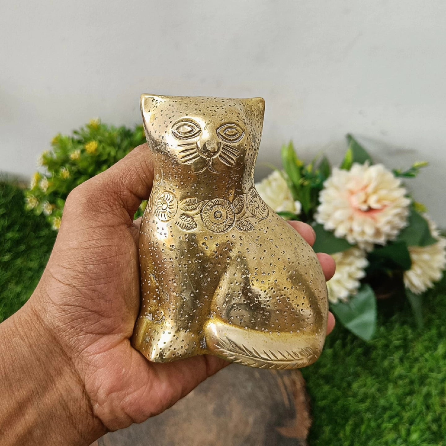 Vintage Brass Cat Figurine