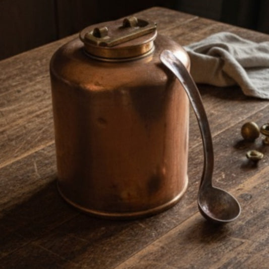 1965 Antique Brass Storage Canister | Traditional Kitchen & Décor Dabba