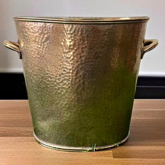 Antique Brass Flower Vase | Pital Bucket-Style Decor Pot
