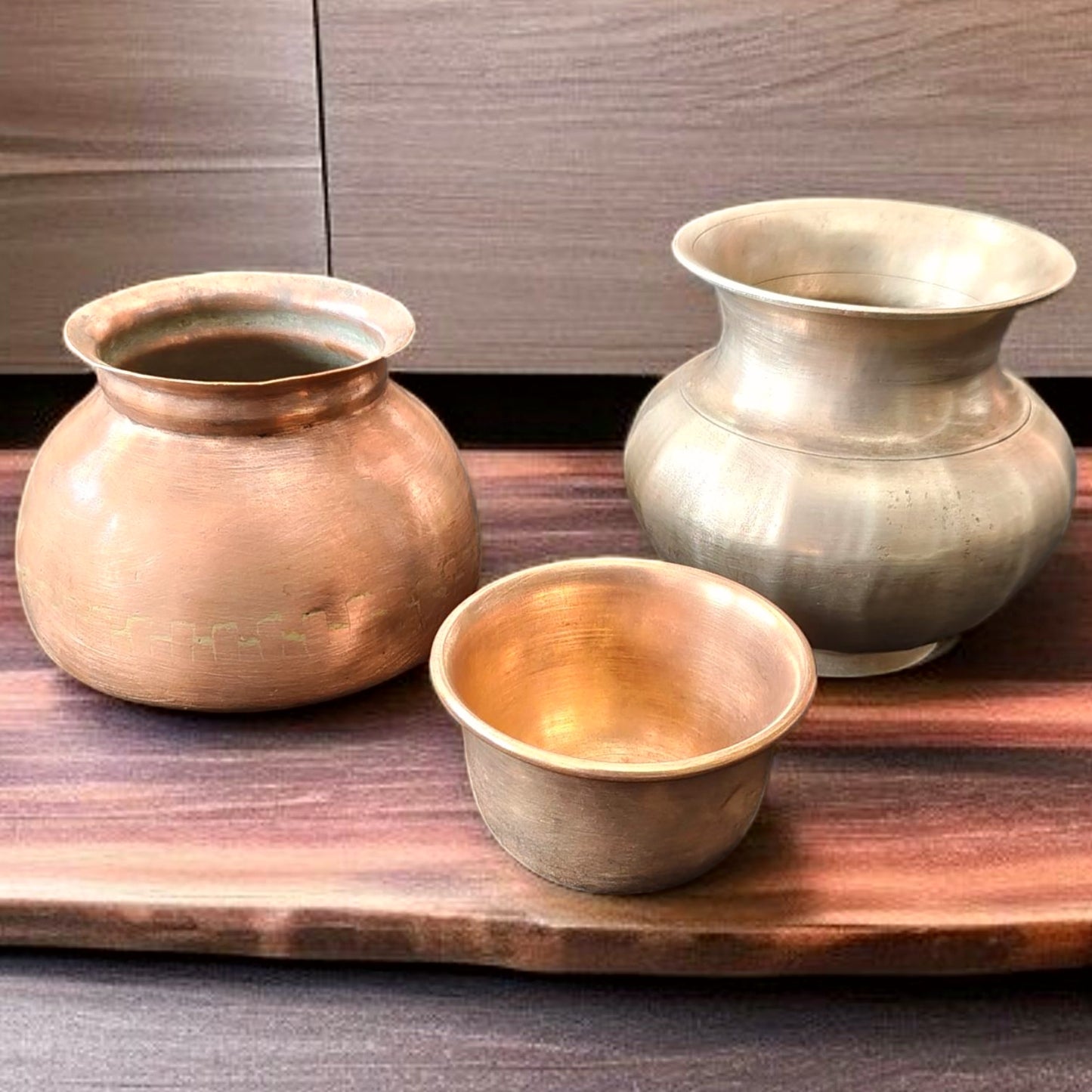 Antique Copper & Bronze Kalash with Pyala | Traditional Kitchen Items