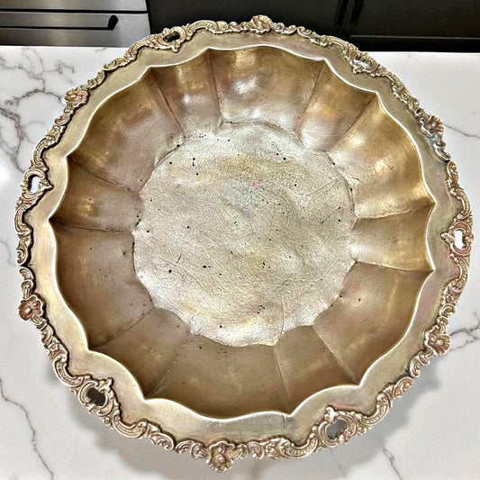 Antique Brass Bowl | Pital Traditional Serving Bowl with Ornated Border