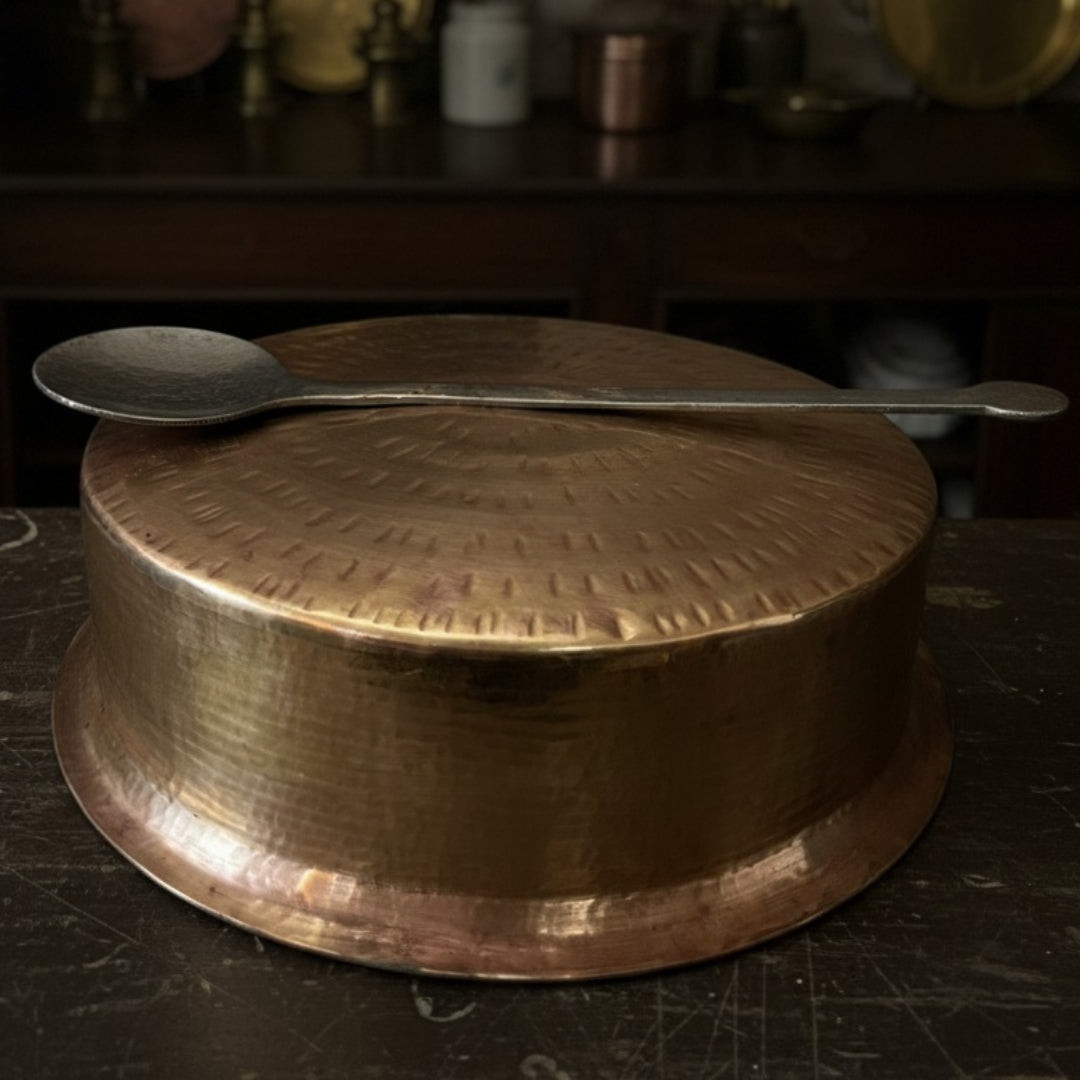 1961 Brass Biryani Deg | Classic Pital Kitchen Collectible