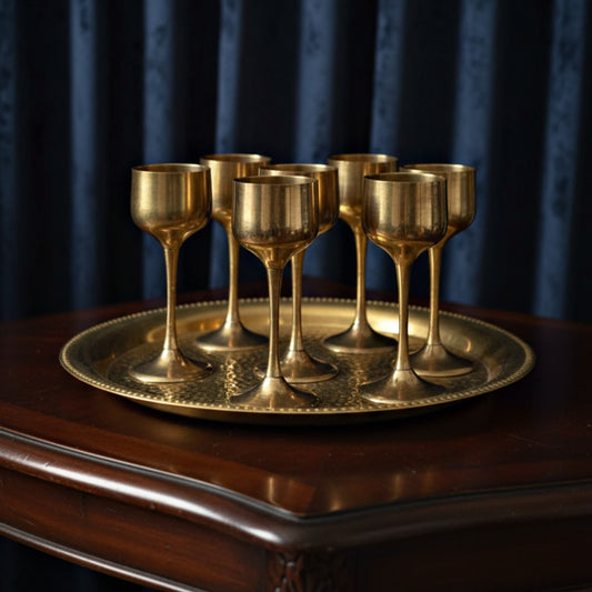Antique Brass Refreshment Set | Pital Traditional Dining & Decor Collection