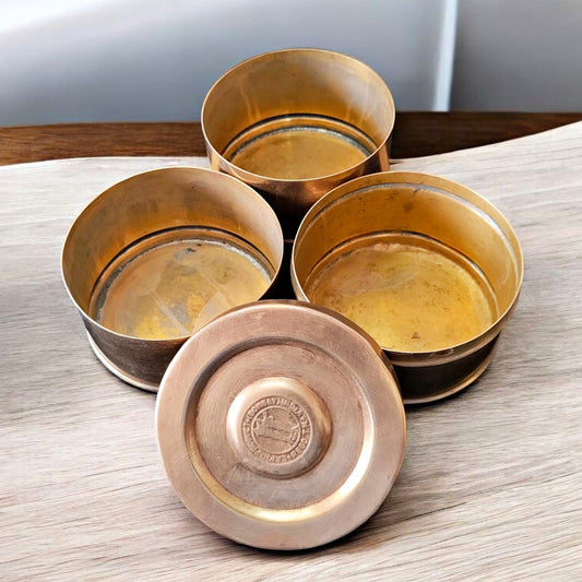 Antique Brass Small Tiffin | Pital Traditional Storage Carrier