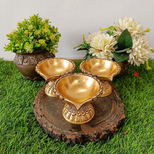 Vintage Brass Diya Set of 3 🔥