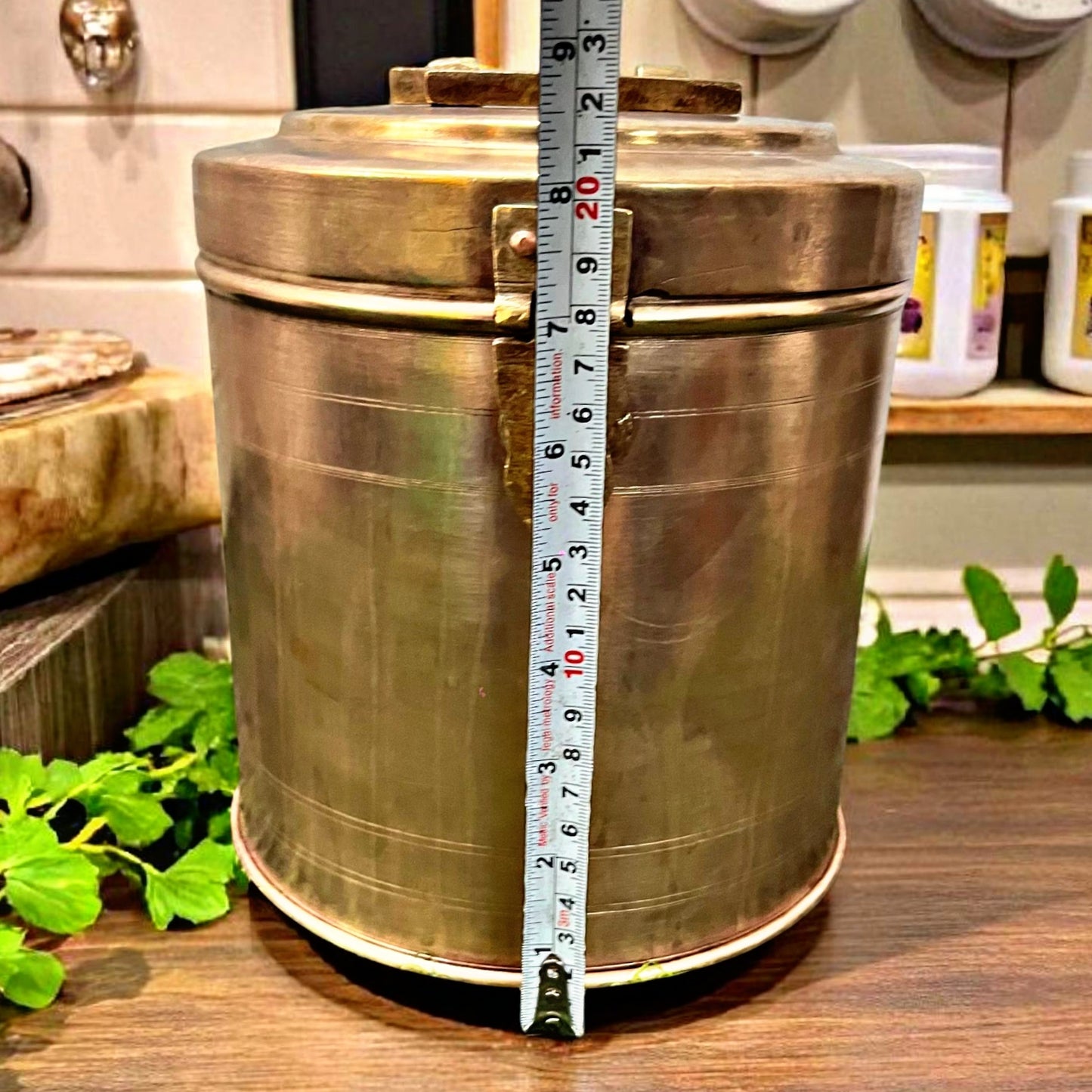 Antique Brass Storage Box 5L | Heavy Traditional Pital Utility & Decor Container