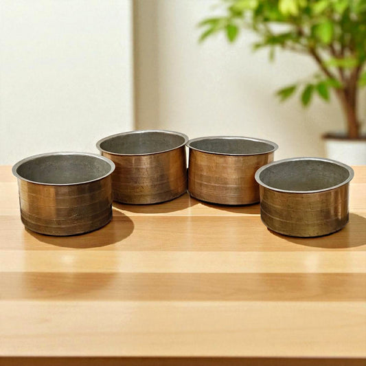 Antique Brass Cooking Bowl | Pital Traditional South Indian Cookware set of 4