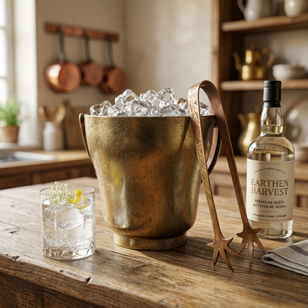 Antique Brass Ice Bucket | Premium Barware & Beverage Cooler | Made in 1972