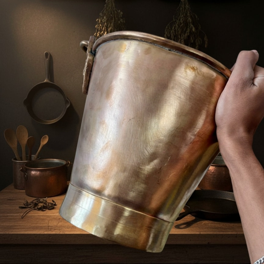 1965 Antique Brass Bucket 10L | Pital Traditional Water Bucket