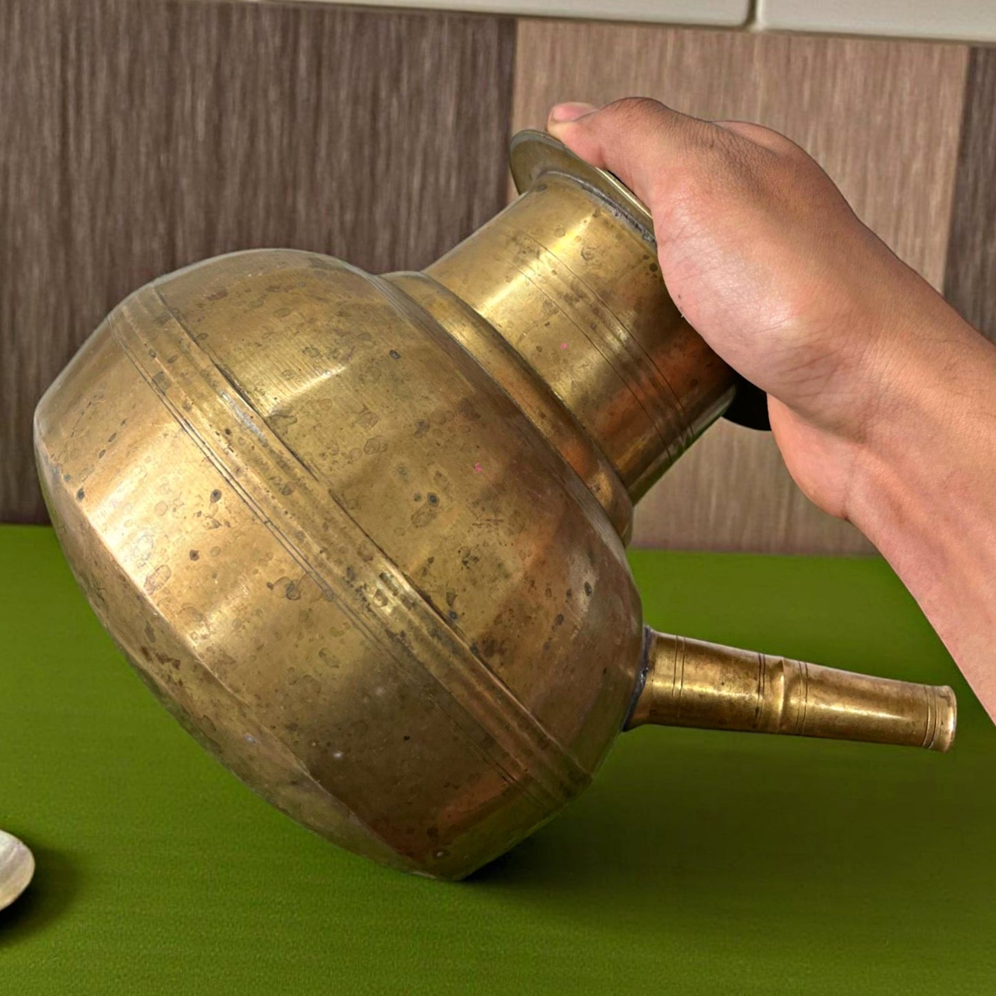 1970 Antique Brass Kamandal | Traditional Indian Décor & Collectible