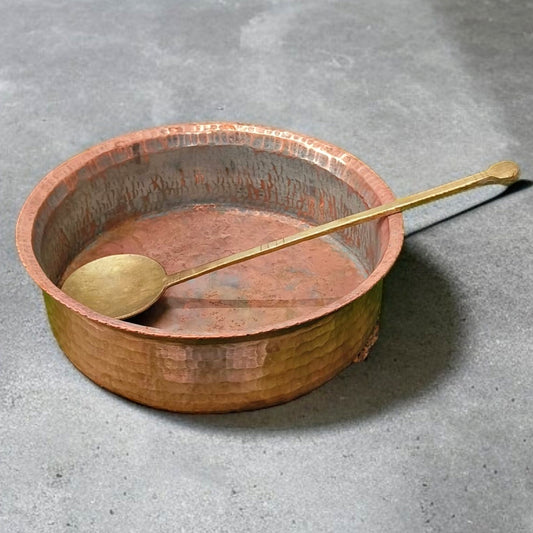 Antique Copper Langadi with Ladle | Timeless Craft | Traditional Tamba Lagan