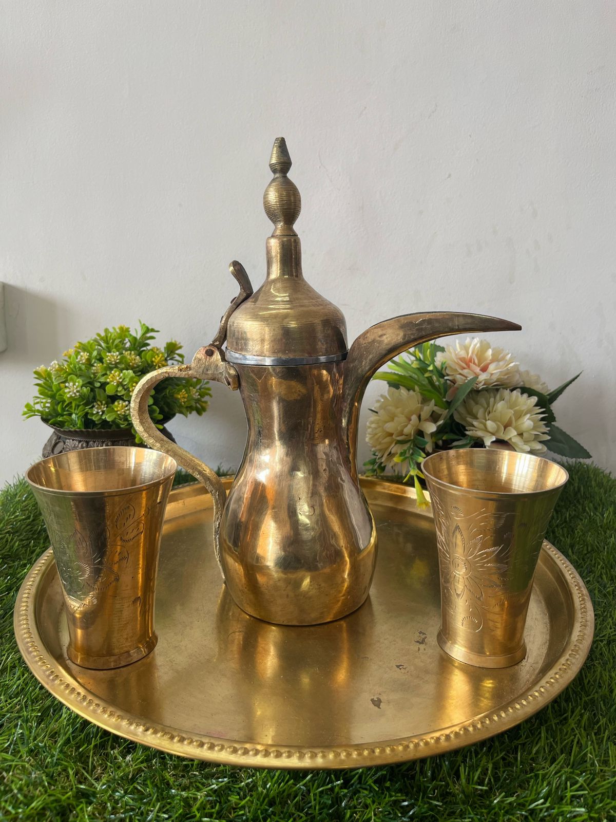 Antique Brass Refreshment Set