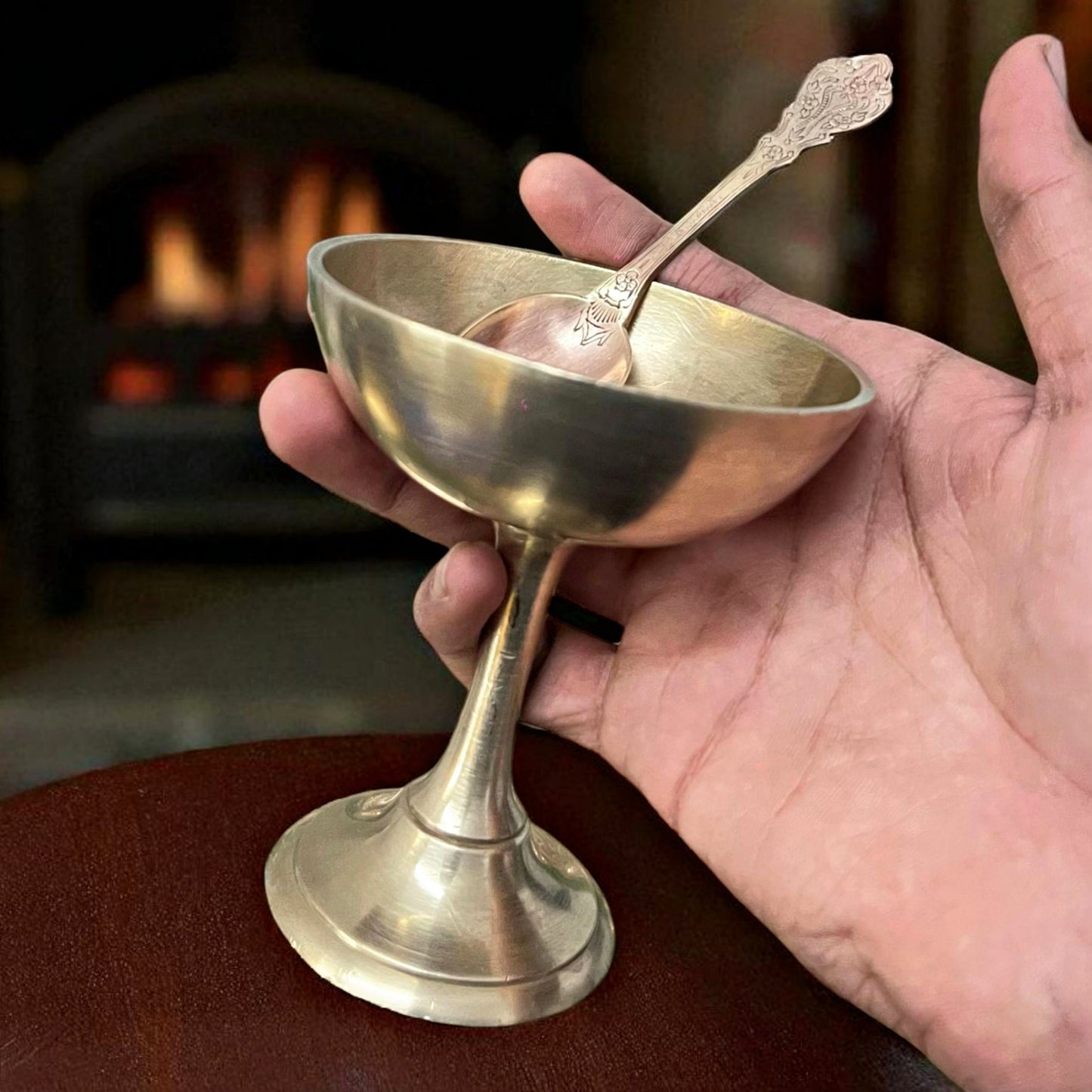 Antique Brass Dessert Set | Pital Traditional Dining Ware
