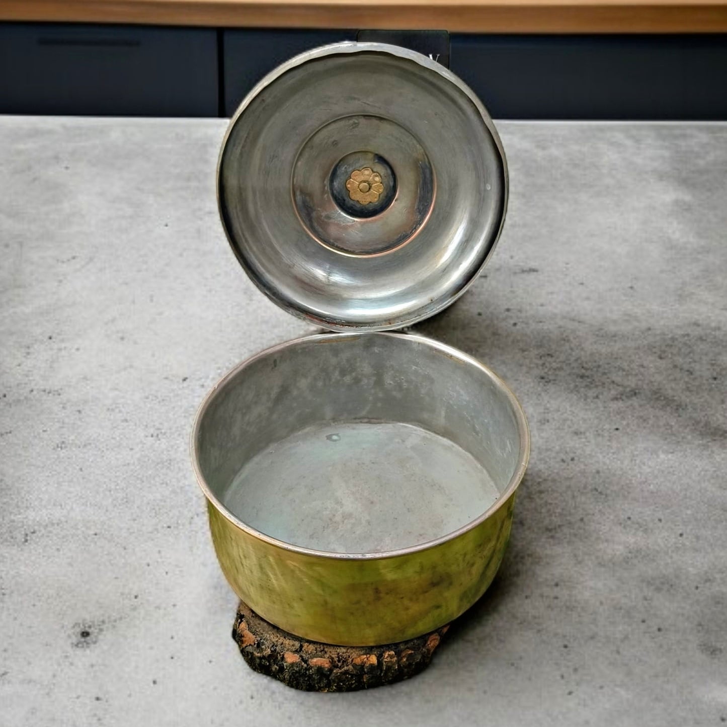 Antique Brass Big Storage Box | Traditional Roti Dabba | Pital Chapati Box