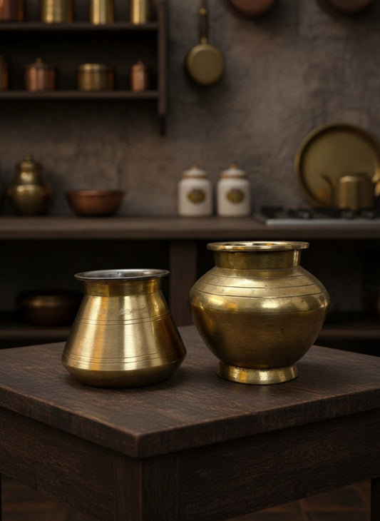 1984 Antique Brass Kalash Pair | Traditional Home Styling & Heritage Décor