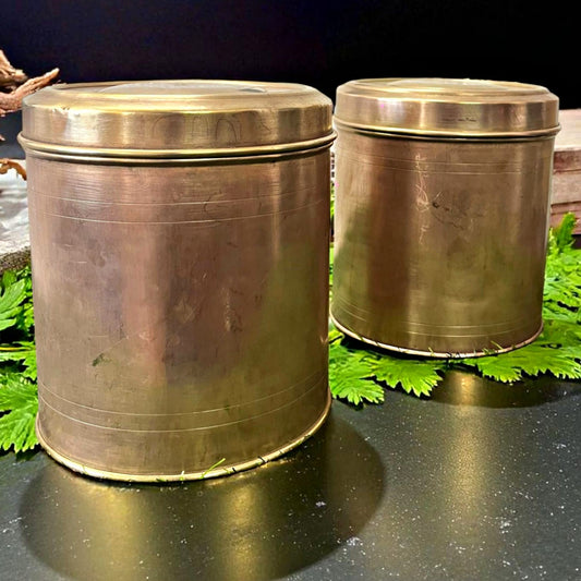 Antique Brass Storage Box Pair | Traditional Kitchen & Décor Utility