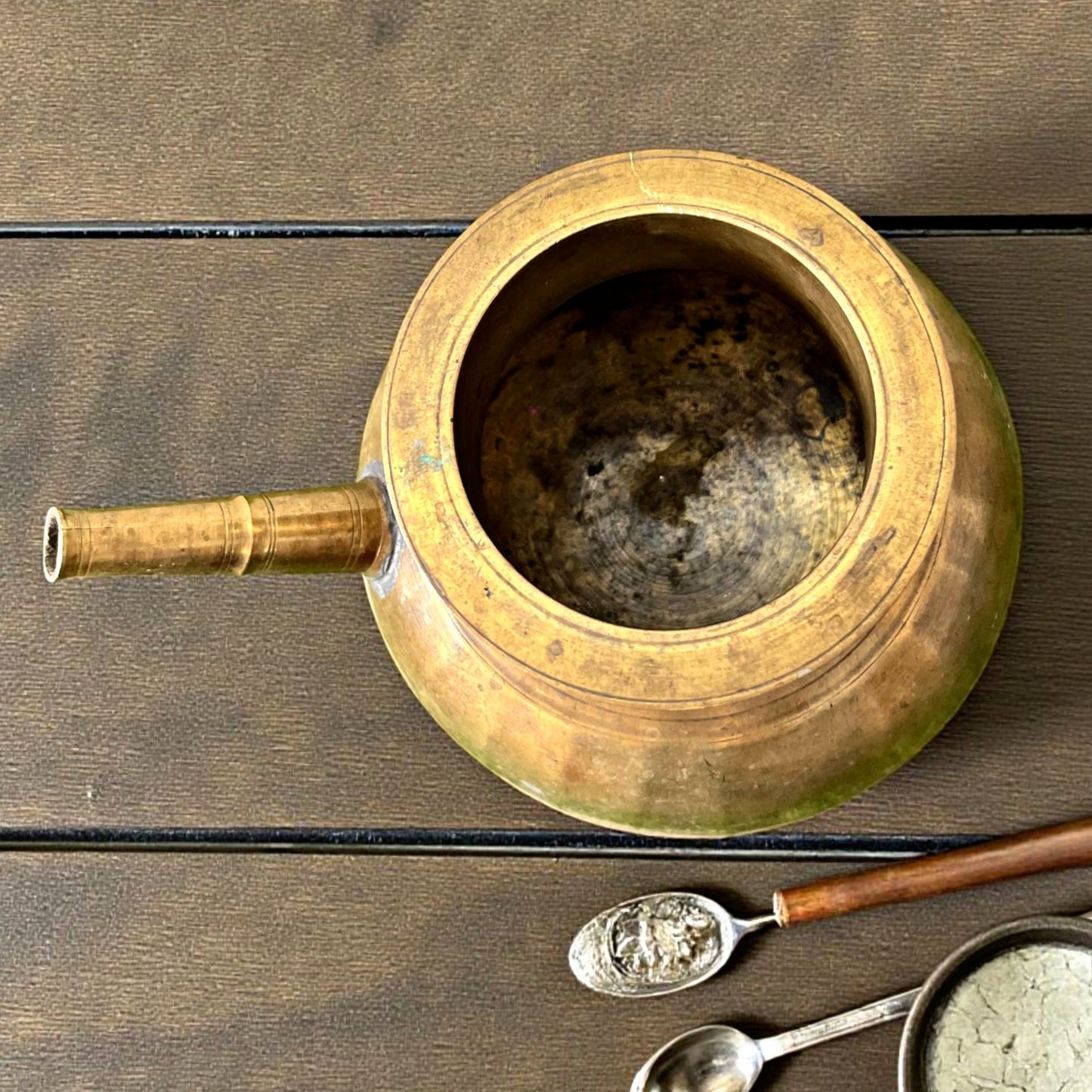 1970 Antique Brass Kamandal | Traditional Indian Décor & Collectible