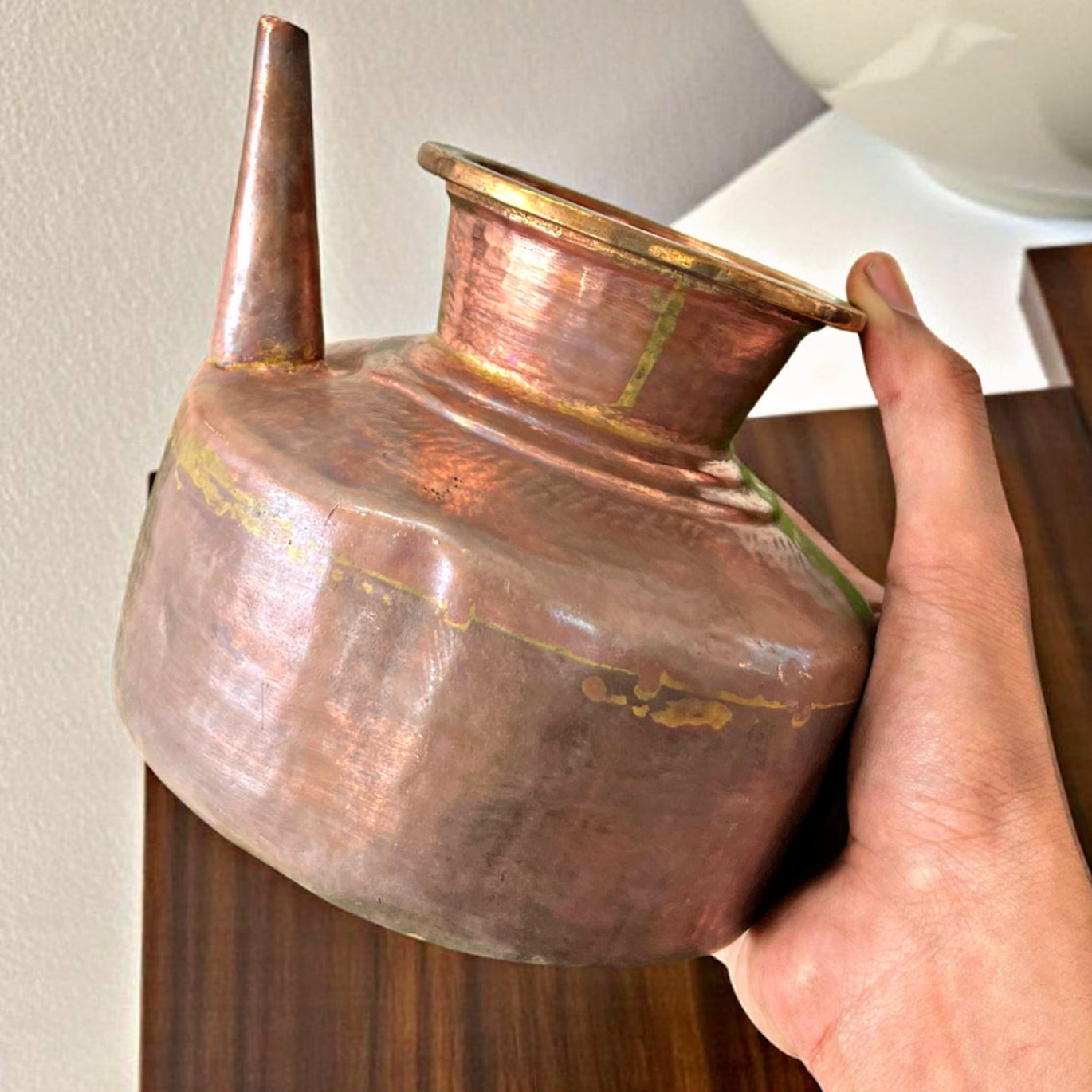 1975 Antique Copper Kamandal | Traditional Indian Décor & Collectible