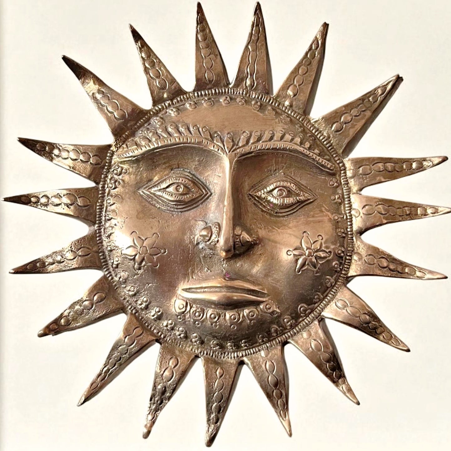 Antique Brass Surya Wall Plate | Pital Decorative Sunface