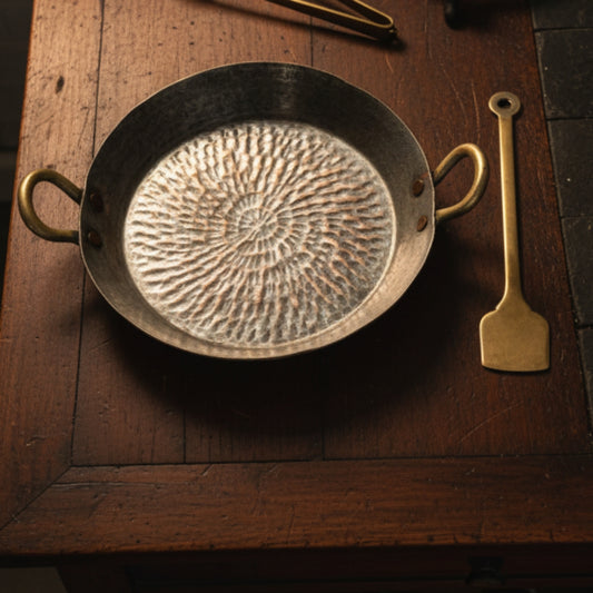 1977 Antique Copper Kadai with Brass Ladle | Traditional Cooking & Serving Set