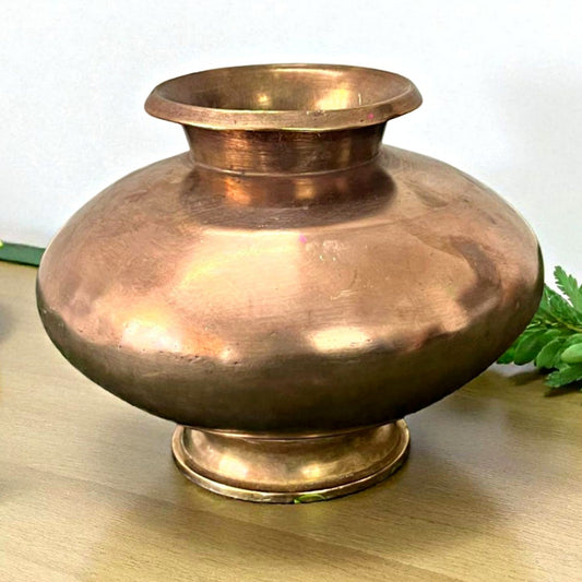 Antique Brass Kalash in Rare Shape | Traditional Storage & Heritage Decor