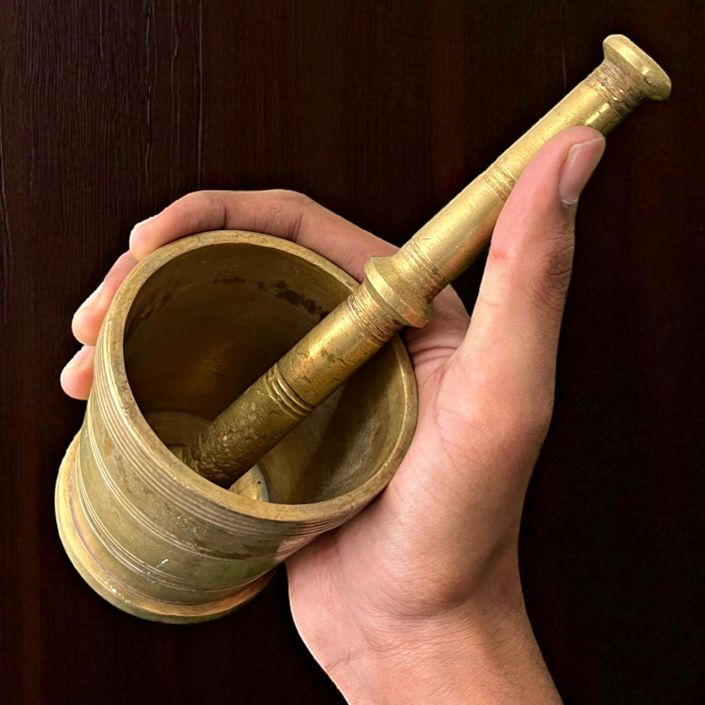 Antique Brass Khalbatta | Traditional Grinding & Kitchen Tool