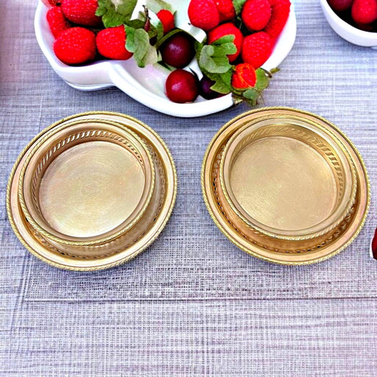 Antique Brass Tableware Set | Pital Traditional Serveware