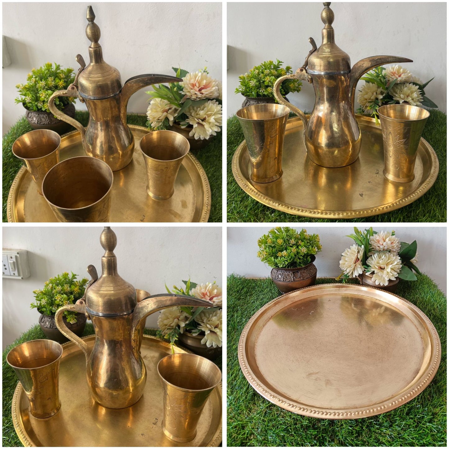 Antique Brass Refreshment Set