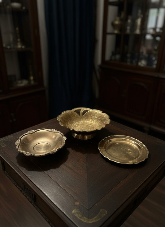 1983 Antique Brass Decor Bowl Set of 3 | Pital Traditional Home Styling Bowls