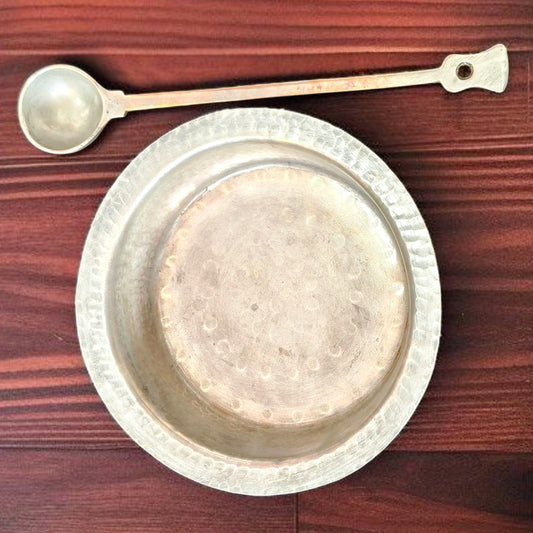 Antique Brass Deg with Ladle | Pital Traditional Cooking Vessel