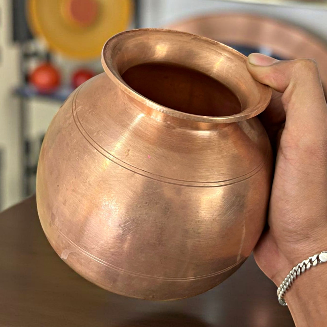 Antique Copper Kalash with Pyala | Traditional Storage & Décor Set
