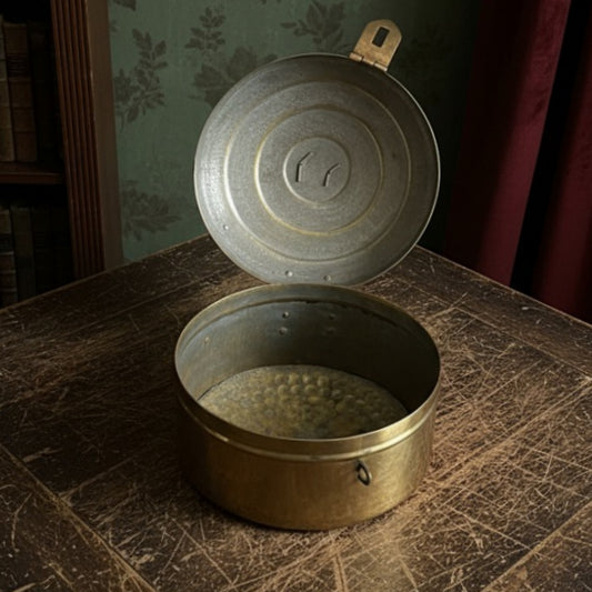 1975 Antique Brass Storage Box | Traditional Kitchen & Décor Piece