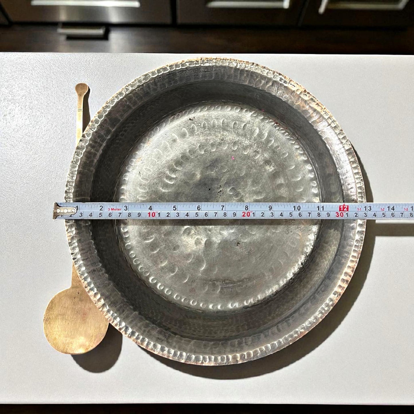 Antique Brass Langdi with Spoon | Pital Traditional Cooking Pot