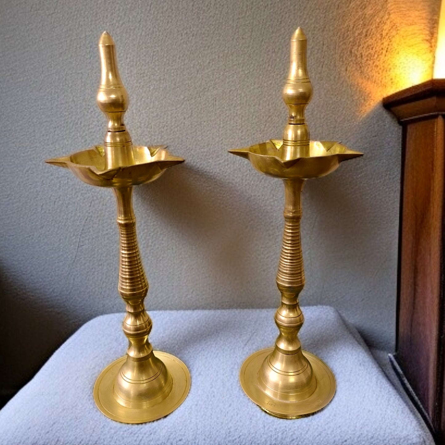 Vintage Brass Samay in Pair - Oil Lamp
