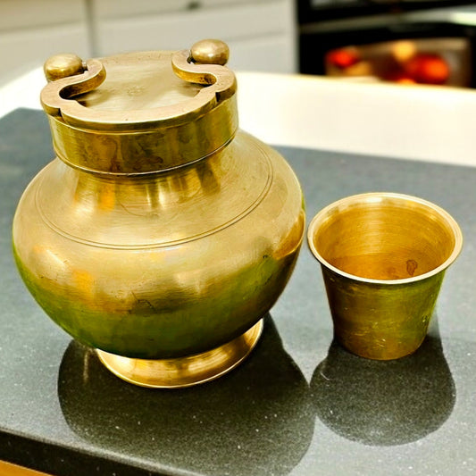 Antique Gangajal Kalash | With Inner Glass | Traditional Ritual Lota