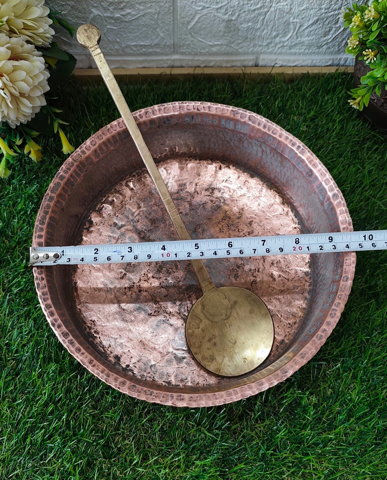 Antique Copper Langadi with Ladle - Lagan Set