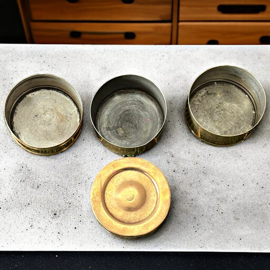 Antique Brass Tall Tiffin Dabba | Traditional Multi-Layer Storage