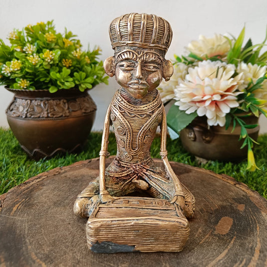 Brass Dhokra art Tribal man Statue🔥Antique Item