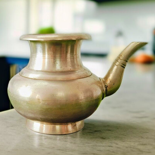 Antique Brass Kalash | Traditional Wide-Mouth Pot for Decor and Rituals