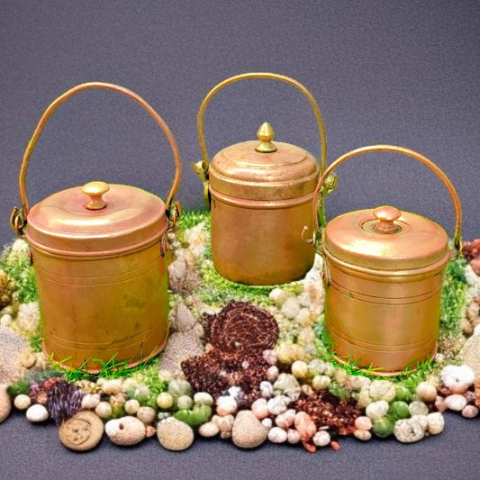 Antique Brass Storage Box Set | Classic Brass Containers for Home and Kitchen